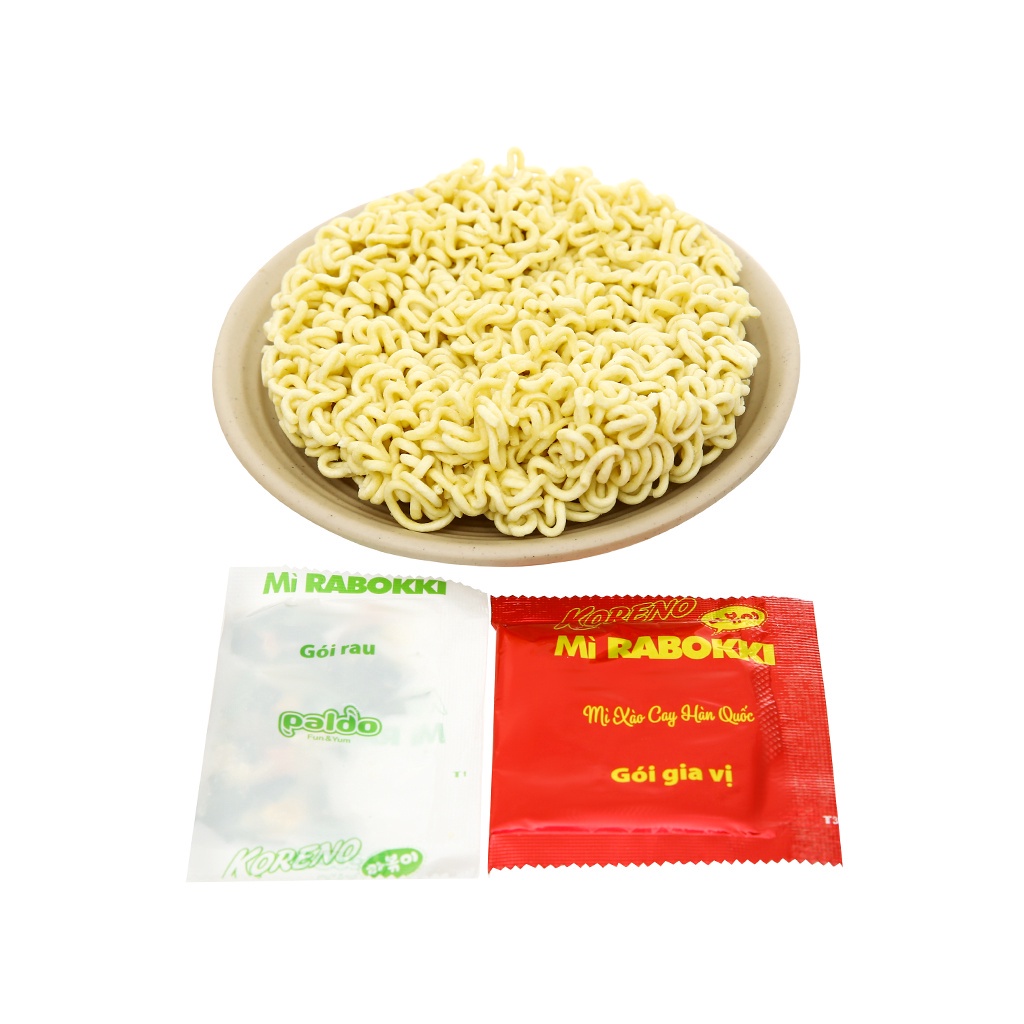 Chỉ 86.000 đ/lốc = 6 gói Mì Xào Cay Rabokki Koreno Hàn Quốc 102g/gói siêu ngon - Sản phẩm Paldo Việt Nam