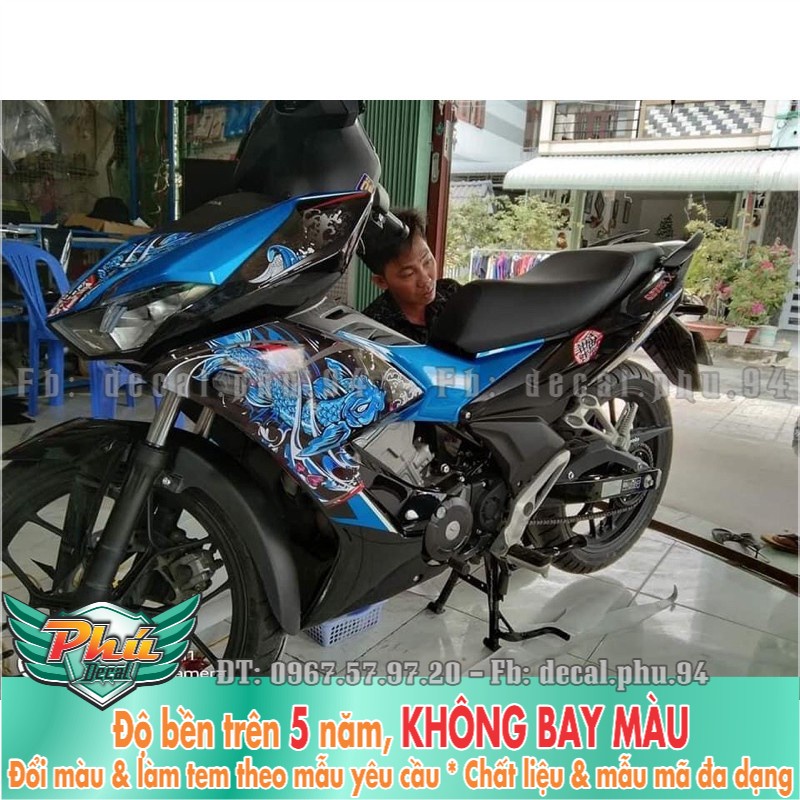 Tem rời Winner X xanh đen cá chép -1