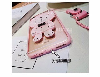 Ốp iphone gấu hồng có gương 6/6plus/7/8/X