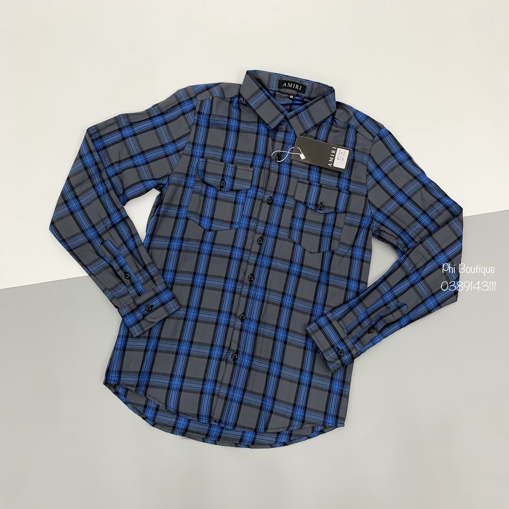 Sơ Mi Kẻ Caro Nam Chất Cotton 2 Túi Ngực Cực Lịch Lãm