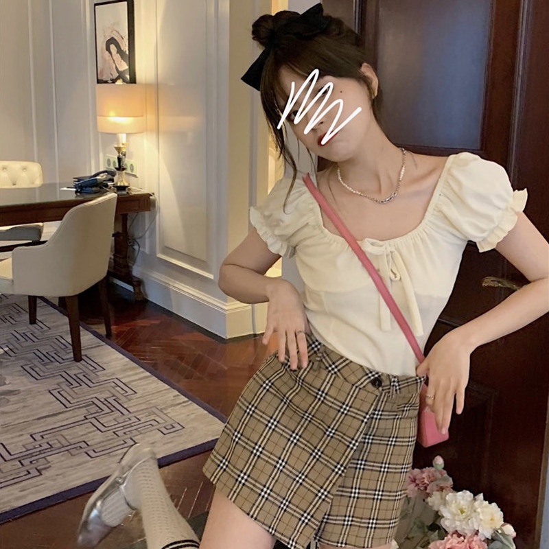 Áo Ngắn Trễ Vai Đính Nơ Dễ Thương Thời Trang Cho Nữ