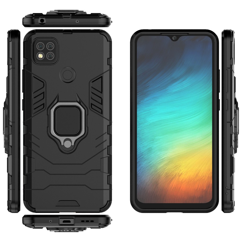 Ốp lưng Xiaomi Redmi 9C / Redmi 10C 4G / Redmi 12C Iron Man Iring chống sốc giá đỡ xem phim cao cấp