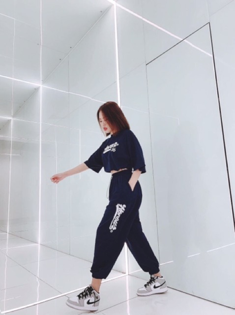 Set quần thụng áo chữ Honour cá tính thoải mái
