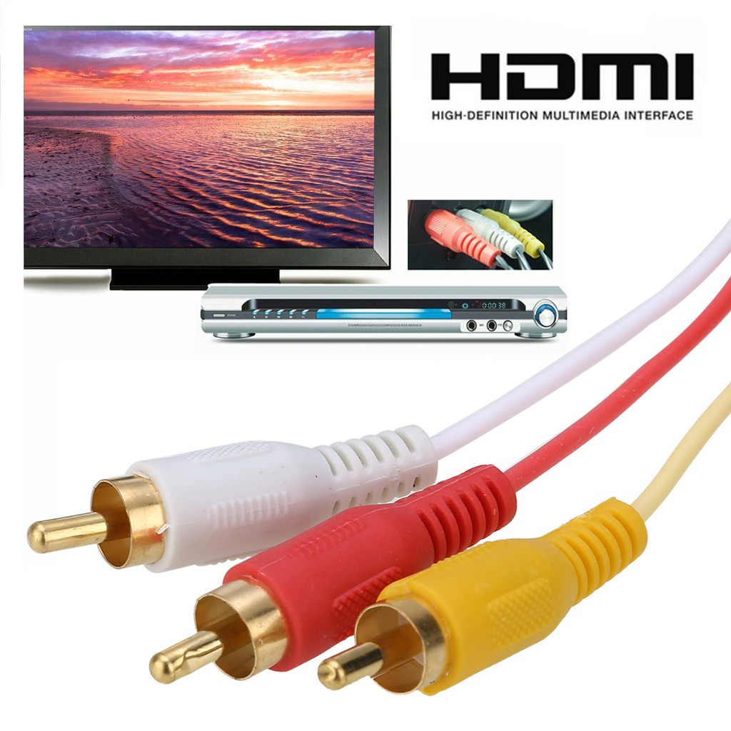 Cáp Chuyển Đổi Âm Thanh TV HDTV DVD 1080P HDMI Sang 3 Giắc RCA 1.5m