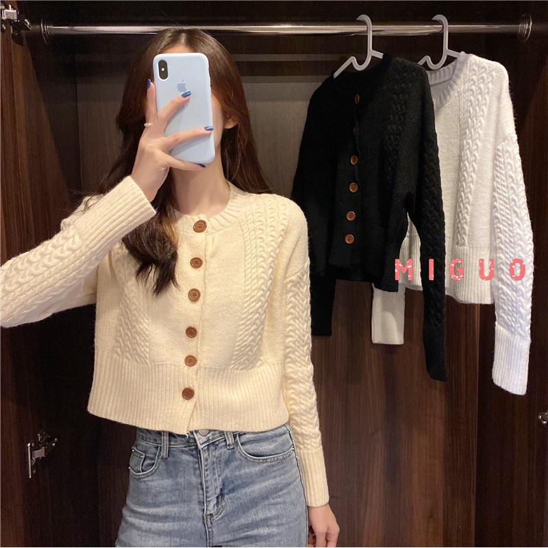 Áo Khoác Cardigan Dệt Kim Thời Trang Thu Đông Xinh Xắn Cho Nữ | BigBuy360 - bigbuy360.vn