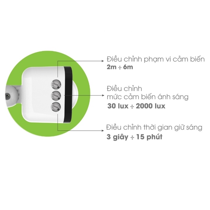 Mắt Cảm Biến Chuyển Động Hồng Ngoại Của Rạng Đông 300W Có Thể Điều Chỉnh Góc Cảm Biến (Model: CT01.PIR 300W)