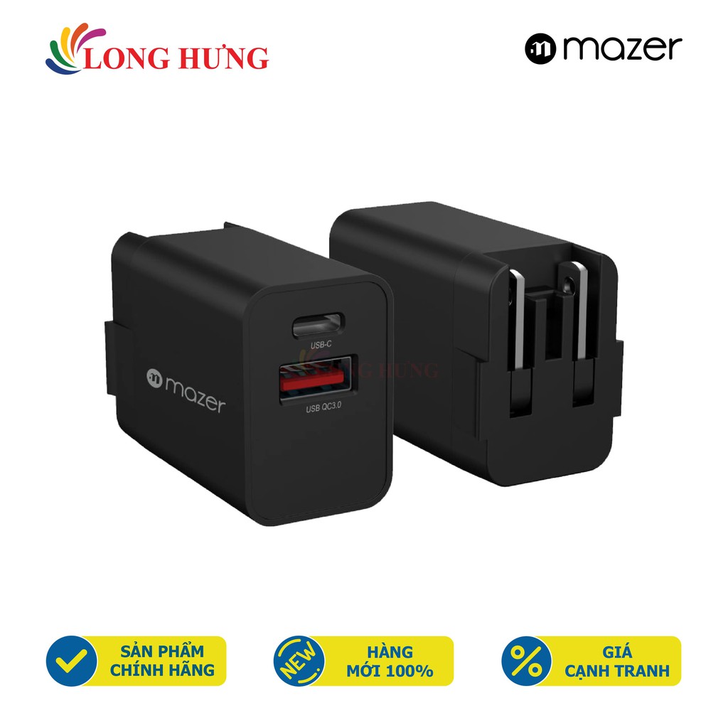 Cốc sạc Mazer Infinite.BOOST SuperMINI 1Type-C 1USB PD20W M-GAN20W - Hàng chính hãng - Sạc nhanh 10W