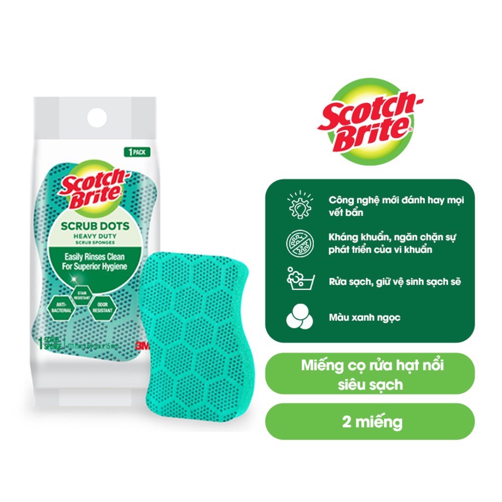 [Chính hãng] Miếng mút rửa bát hạt nổi Scotch-Brite 3M Thái Lan