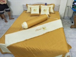 SET SATIN TRẦN BÔNG 7 MÓN
