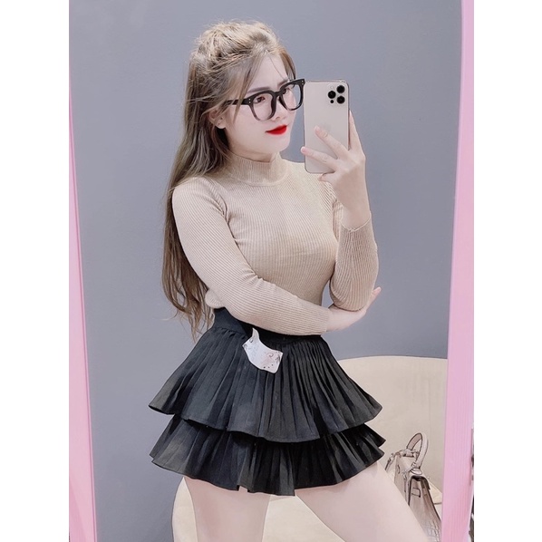 áo len tăm cổ 3p 2 màu