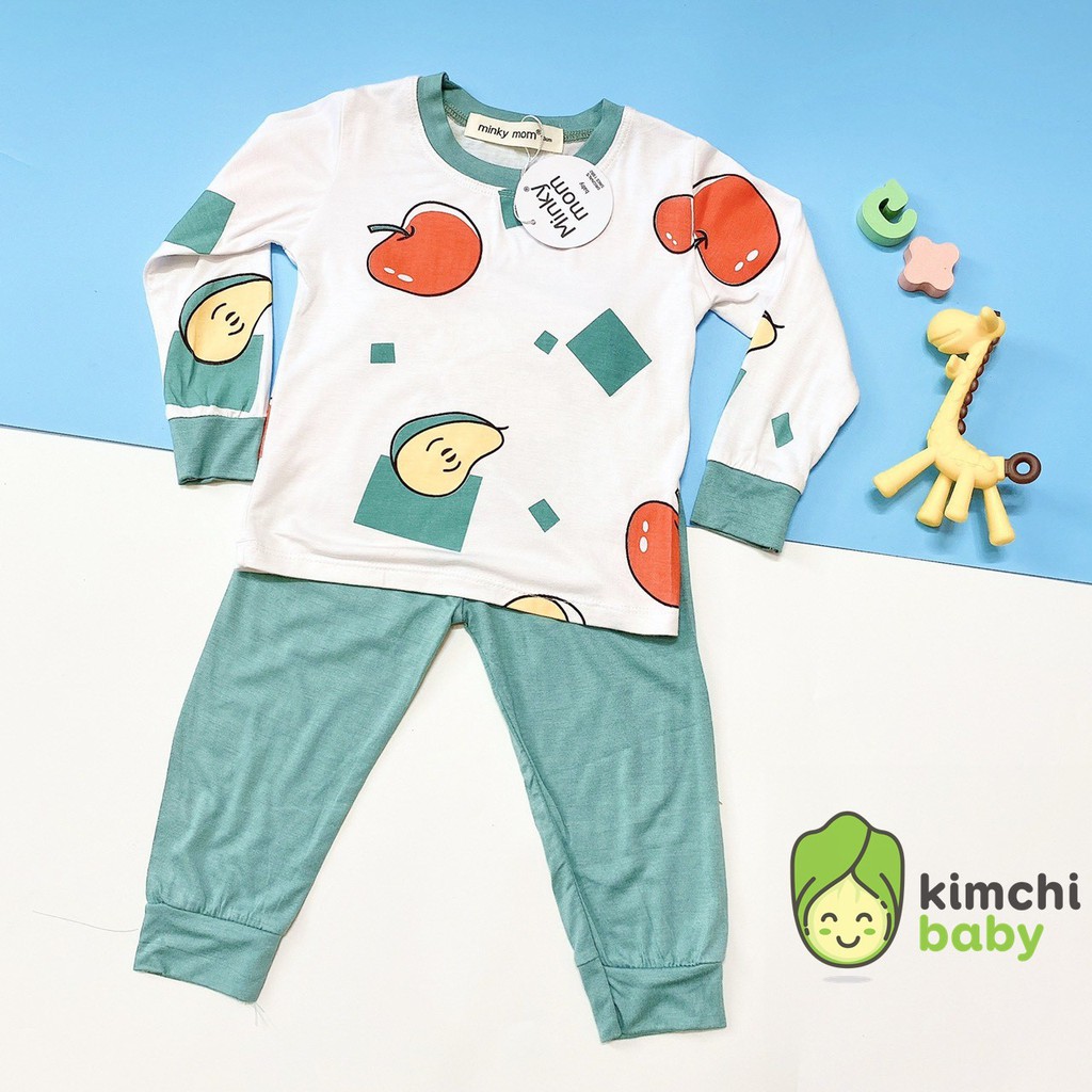 Bộ Dài Tay Minky Mom Chất Cotton Thun Lạnh Họa Tiết Dễ Thương Cho Bé Trai Bé Gái Chính Hãng Đóng Túi Zip MKM23