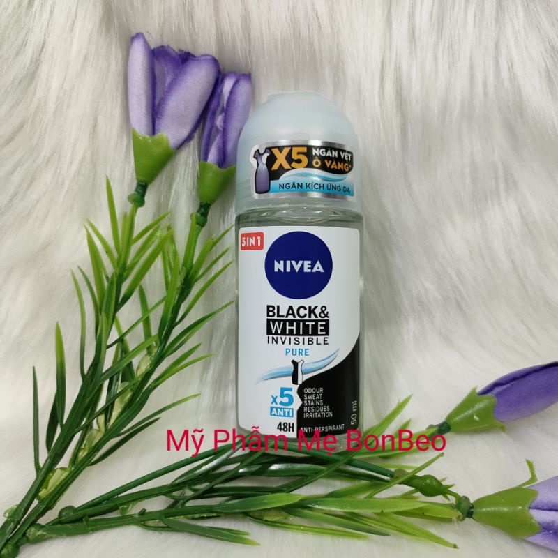 Lăn Khử Mùi Nữ Nivea trắng mịn khô thoáng 50ml