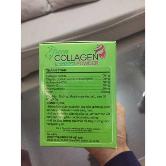 Diệp lục Colagen Powder hộp 30 gói ( Hàng chuẩn công ty100% ) | BigBuy360 - bigbuy360.vn