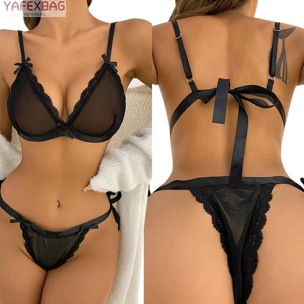 Women Sexy Lingerie Mesh Sheer Breathable Underwear Nightwear Briefs Bra Sets High Quality | BigBuy360 - bigbuy360.vn