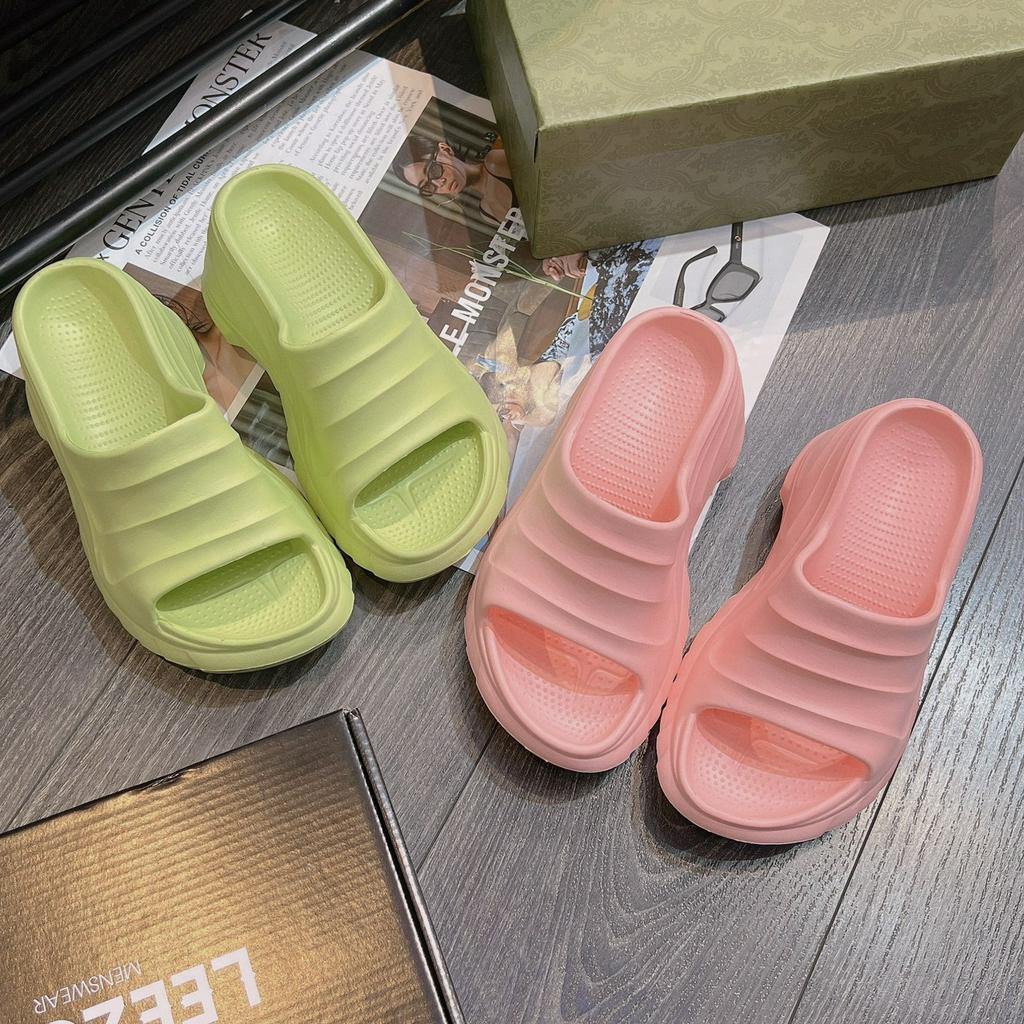 Dép Xuồng Nữ Quai Ngang Cao Su Đúc Đế Cao 7 Phân Cao Cấp Tôn Dáng Phối Nhiều Màu HotTrend TL838