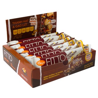 Thanh ngũ cốc gạo lứt và các loại hạt – Hộp 6 thanh FITTO Nut Bar 210gr