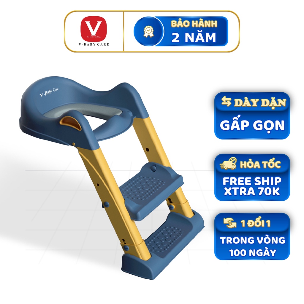 Bệ thu nhỏ bồn cầu có thang đi vệ sinh cho bé V-BABY W2 & W2S ( hàng chuẩn cao cấp nhất thị trường )