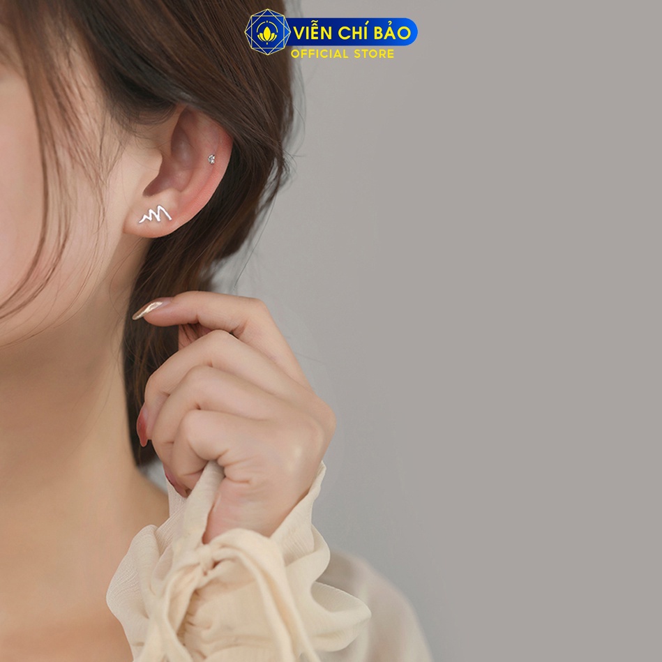 Bông tai sóng chất liệu bạc 925 thời trang phụ kiện trang sức nữ thương hiệu Viễn Chí Bảo E058