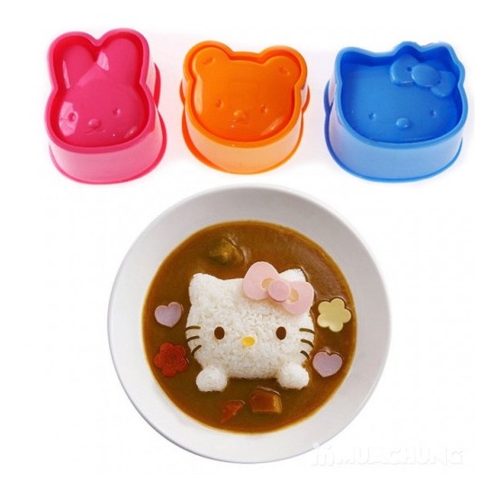 Bộ 3 Khuôn Làm Cơm, Làm Bánh Tạo Hình Ngộ Nghĩnh, Giúp Cho Bé Ăn Ngon Miệng - MTDDT