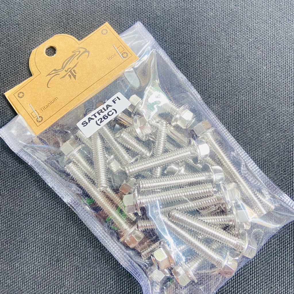 BỘ ỐC LỐC MÁY INOX SALAYA VERSION 2 THÁI XOẮN DÀNH CHO XE MÁY CÁC DÒNG