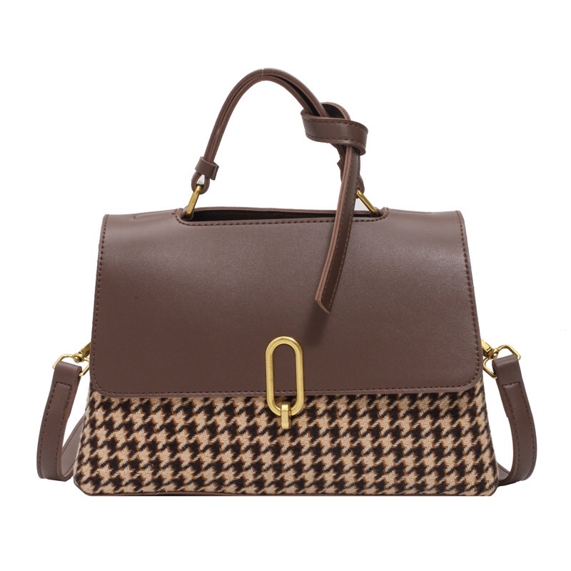 Túi xách nữ túi đeo chéo thời trang phối dạ kẻ phong cách Hàn Quốc Siêu Đẹp