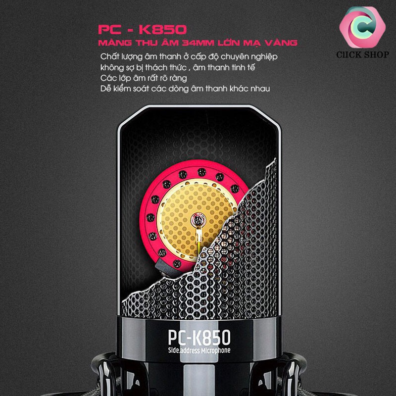 PC-K850 Mic thu âm TAKSTAR PC K850 dành cho tất cả các loại sound card - Mic k850 chạy nguồn 48V