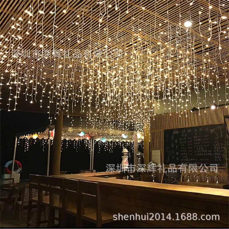 Đèn led rủ 12m- 60dây( 1 dây dài 30-40-60cm) nháy 4 chế đô màu vàng nắng siêu sáng