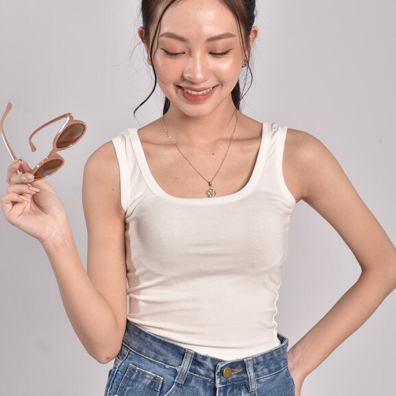 Áo sát nách nữ croptop ❤️iCotton❤️ 100% cotton form ôm tập gym chất đẹp