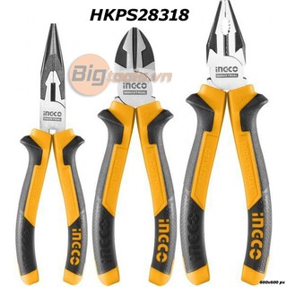 Bộ 3 kìm răng, cắt và nhọn INGCO HKPS28318
