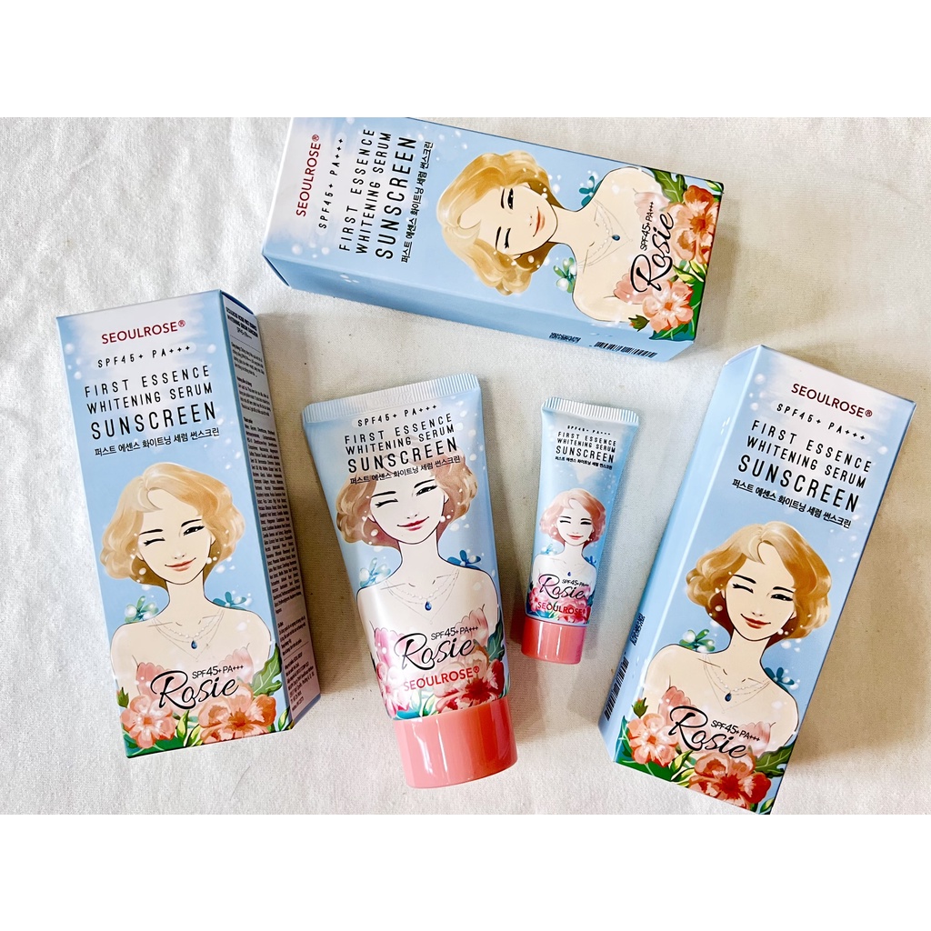 Kem Chống nắng Rosie Seoul Rose First Essence Whitening Serum Sunscreen