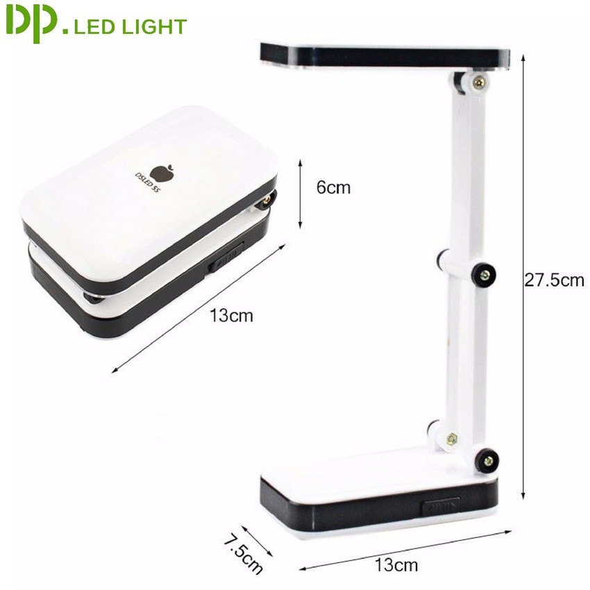 Đèn LED có sạc tích điện để bàn hoặc mang di động DP DP-666 - 2 chế độ sáng, bảo vệ mắt, gọn nhẹ, tiện dụng