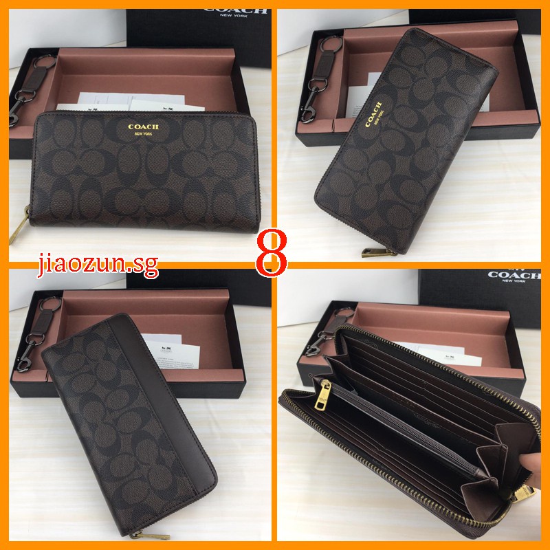 Ví Da Coach Dáng Dài Phối Khóa Kéo Cá Tính