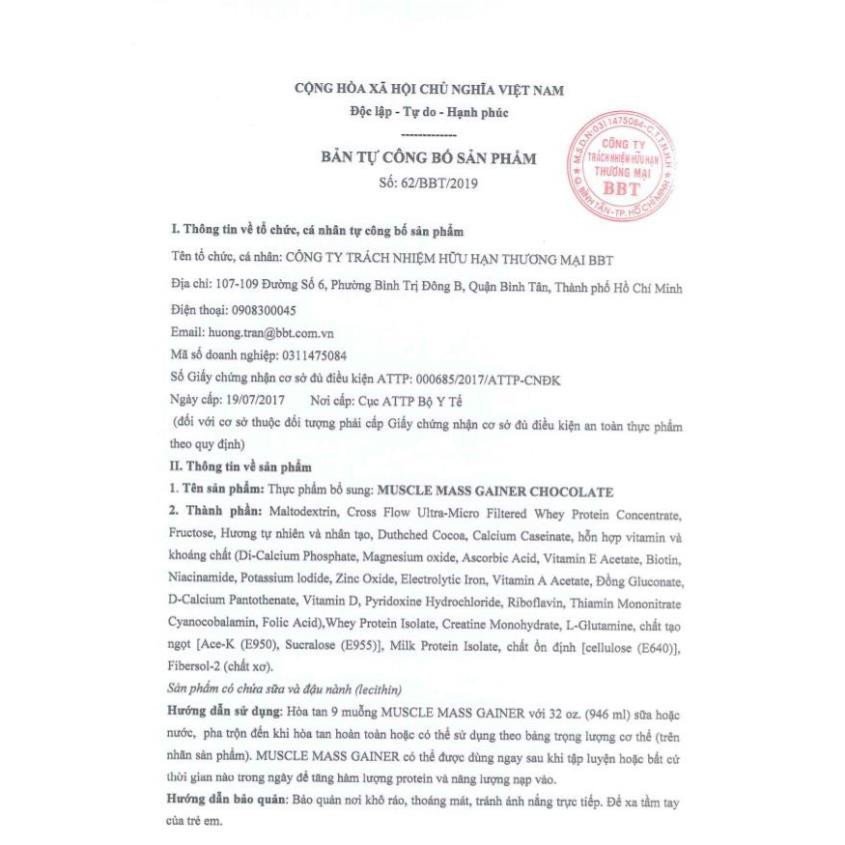 Sữa Tăng Cân Muscle Mass Gainer Labrada 12lbs  - Hỗ Trợ Tăng Cân, Tăng Cơ Nhanh