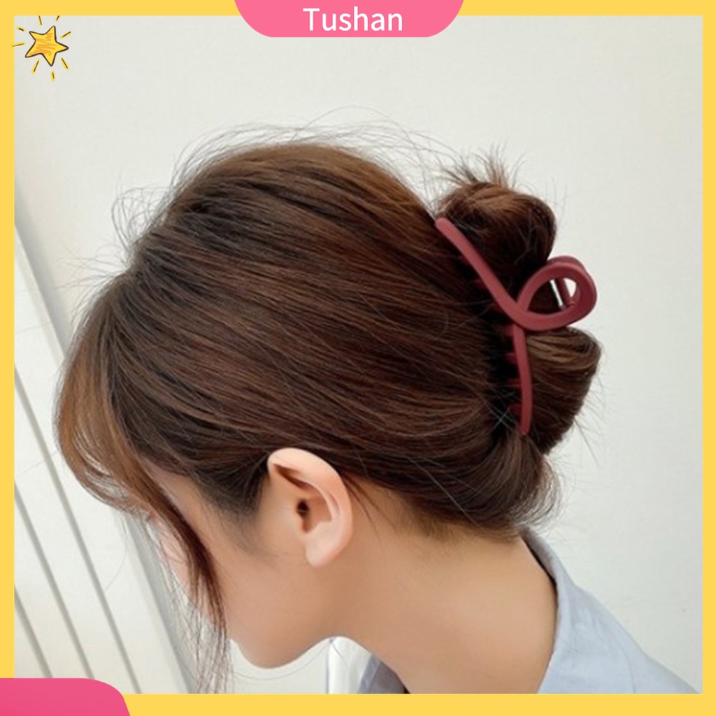Kẹp Tóc Càng Cua Bằng Nhựa Chống Trượt Màu Sắc Đơn Giản Phong Cách Retro