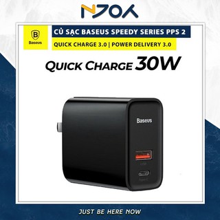 [BH 6 THÁNG] Củ Sạc Nhanh Baseus Speed Dual Hỗ Trợ Sạc Nhanh 2 Cổng Usb Type C Công Suất 30w Pd 3.0