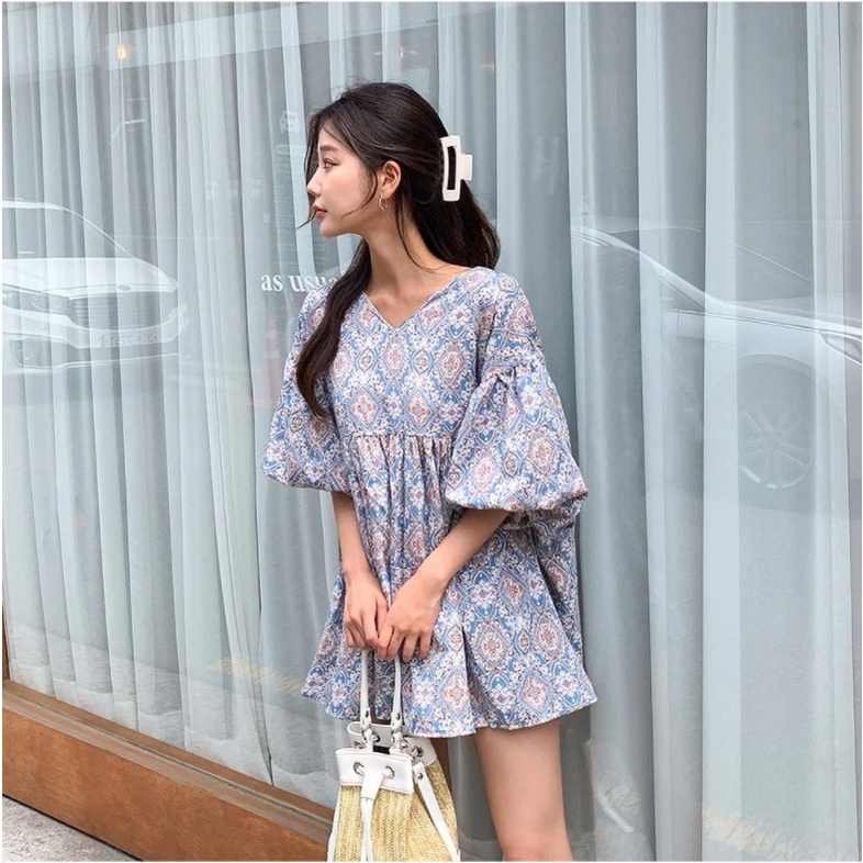 Áo Blouses Dáng Dài Họa Tiết Dân Tộc ENVYLOOK Ethnic volume blouses GomiMall