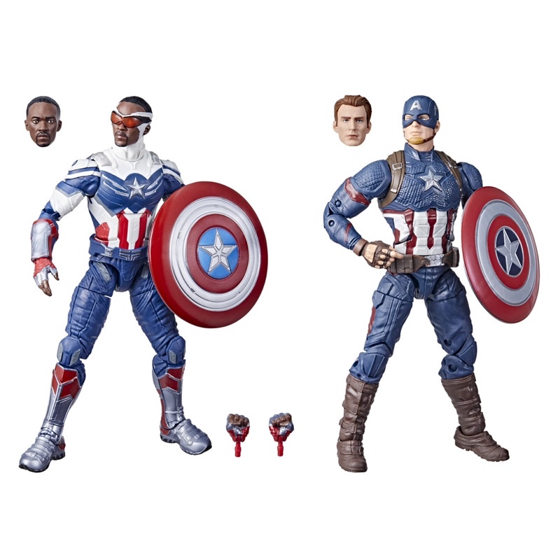 Mô Hình Marvel Legends Captain America Sam Wilson and Steve Rogers 2 Pack