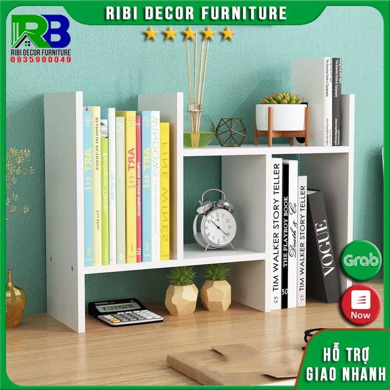 kệ sách gỗ để bàn việc hoặc bàn học lắp ghép đa năng KSĐB250