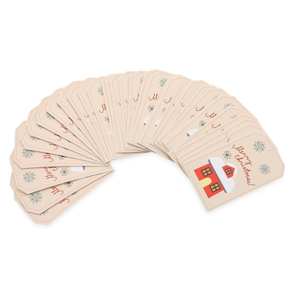 LAY Set 100 Thẻ Giấy In Họa Tiết Giáng Sinh Trang Trí Quà Tặng DIY