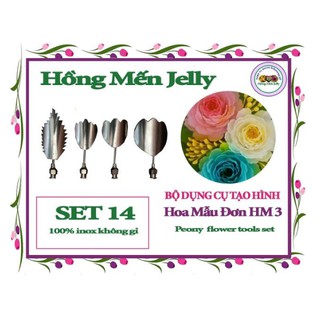 Dụng cụ làm thạch 3D Bộ 5 kim hoa mẫu đơn các loại
