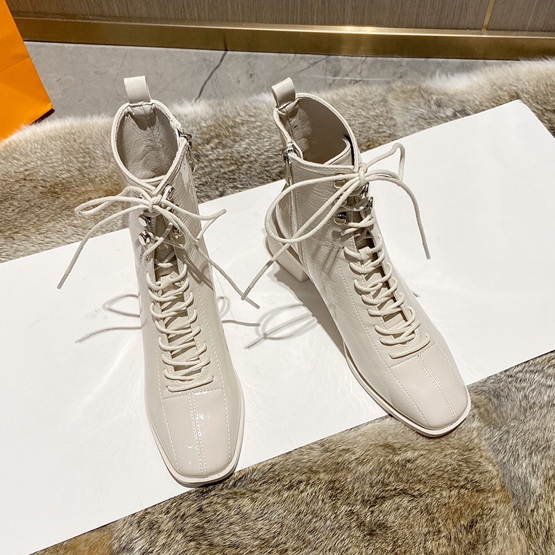 Bốt Nữ Cổ Cao cột dây dáng hàn cao 5cm da bóng mềm mịn | BigBuy360 - bigbuy360.vn