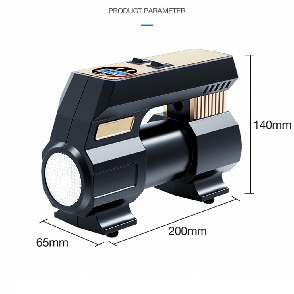 Máy Bơm Lốp Ô Tô Xe Hơi Mini Thông Minh 12V Tự Động Ngắt Theo Áp Suất Cài Đặt (phiên bản mới 2022)