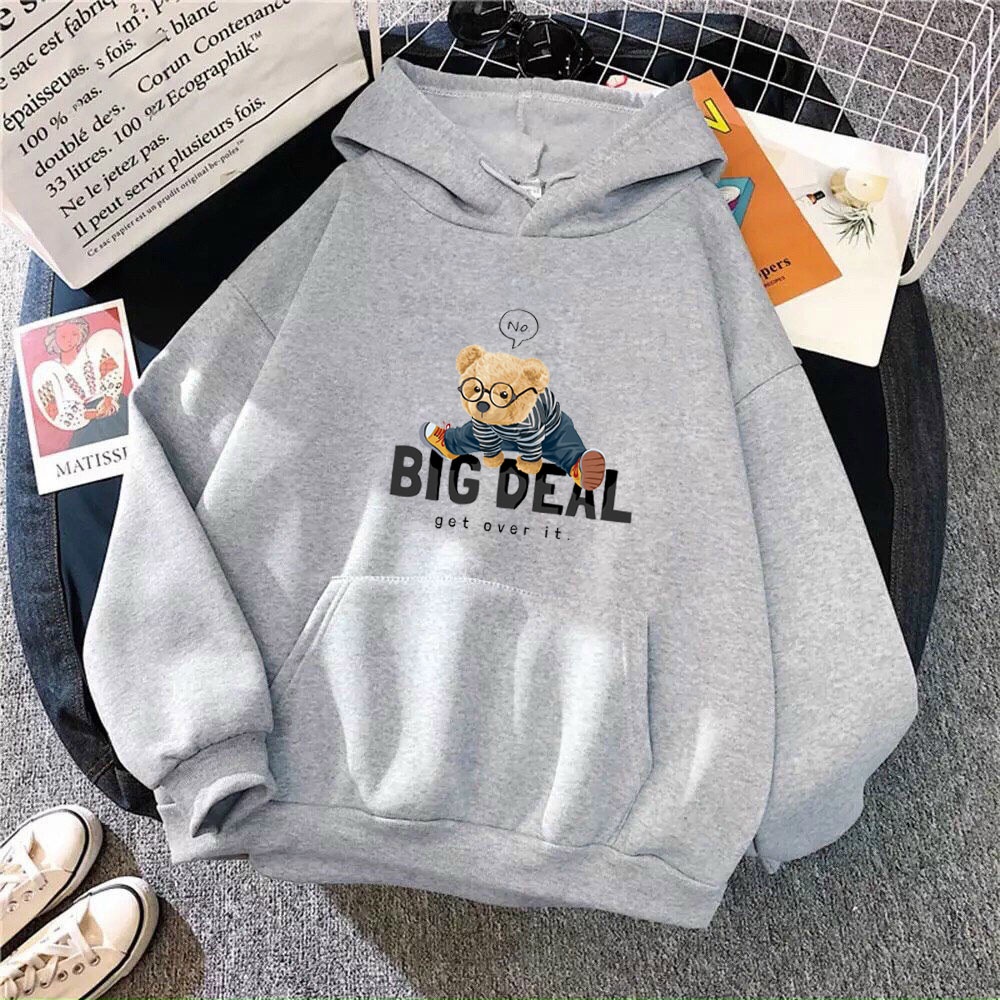 Áo Hoodie nam nữ hình Gấu Big Deal In pét chất nỉ poly cực đẹp