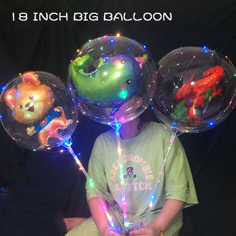 Bong bóng bobo trong suốt có đèn phát sáng 18 inch