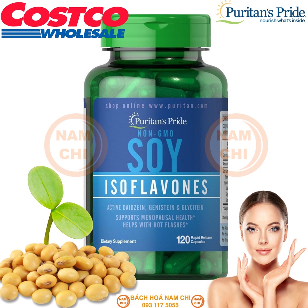 Viên Uống Tăng Nội Tiết Tố Nữ SOY ISOFLAVONES Puritan's Pride CHUẨN COSTCO USA