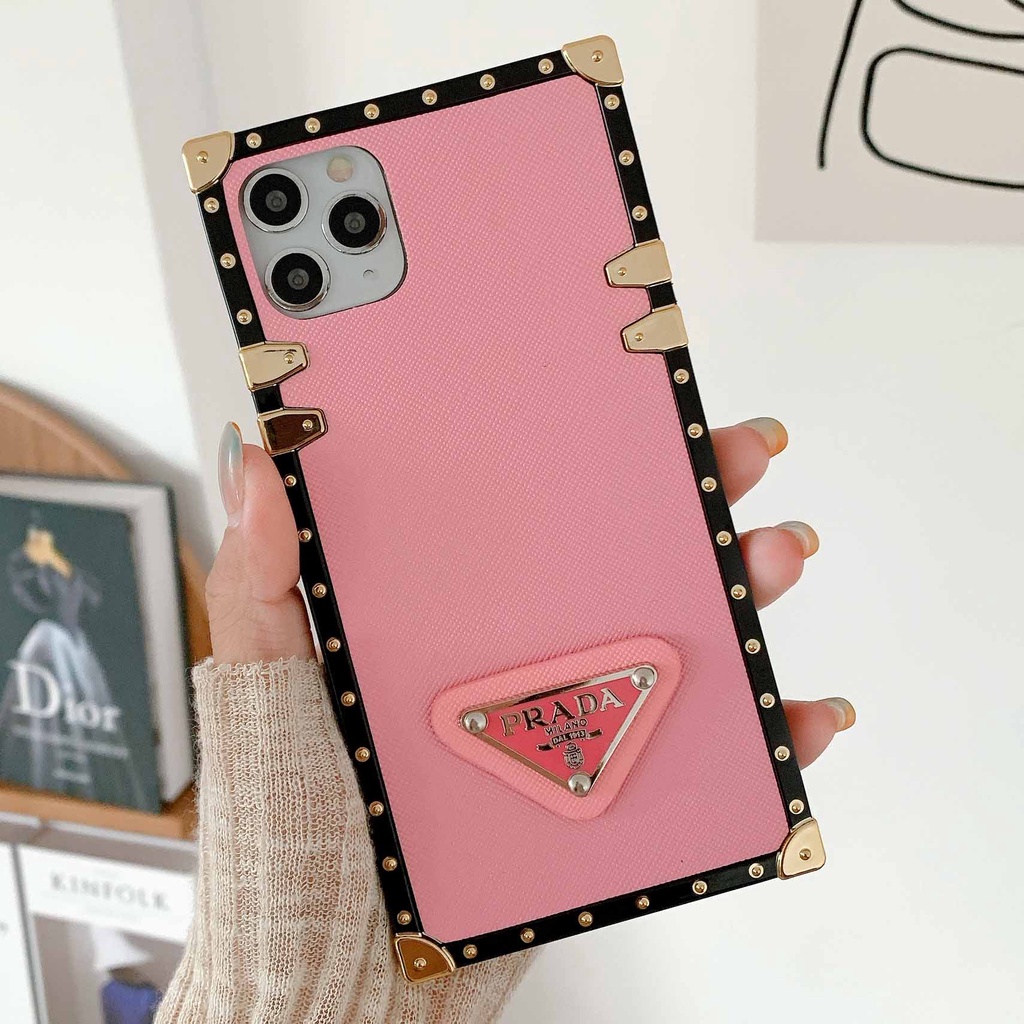 Ốp Điện Thoại Hình Vuông Màu Cam Thời Trang Cho iPhone 13promax 12 11 xsmax xr xs 7P