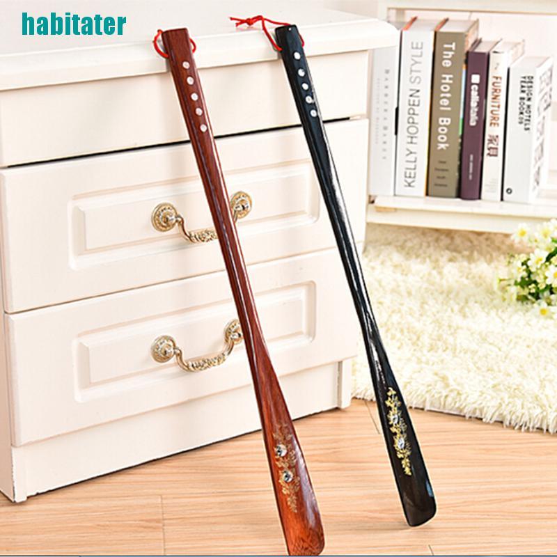 [habitater] Dụng Cụ Hỗ Trợ Mang Giày Chuyên Nghiệp Cán Dài Bằng Gỗ Dài 55cm Chất Lượng Cao