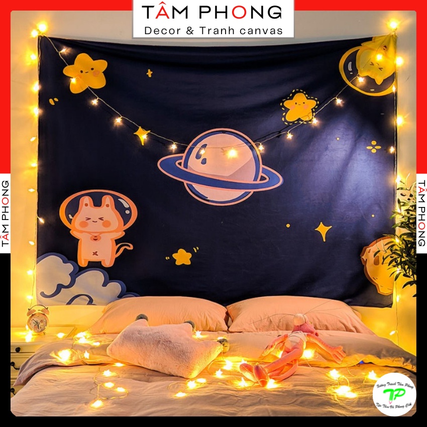 Tranh vải ⚡ CỰC HOT ⚡ thảm vải treo tường dễ thương hoạt hình chất vải dày, mịn siêu đẹp - Tranh treo tường canvas