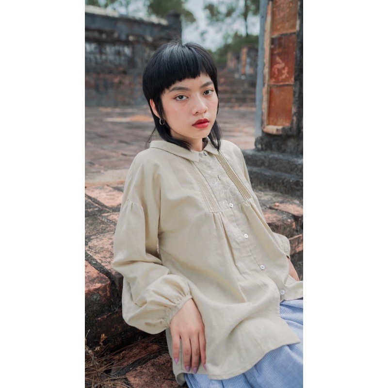 Áo linen kiểu Creamy