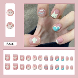 [Hàng mới về]Bộ 24 móng giả form ngắn thỏ siêu cute